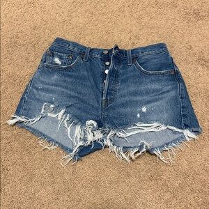 Distressed Denim Shorts